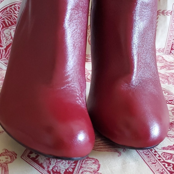 Colin Stuart Dark Red High Heeled Boots - Picture 2 of 6